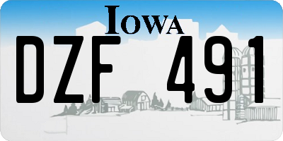 IA license plate DZF491