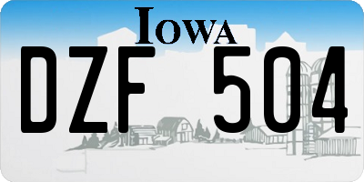IA license plate DZF504
