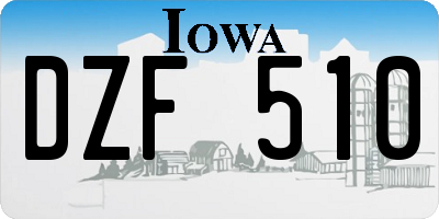 IA license plate DZF510
