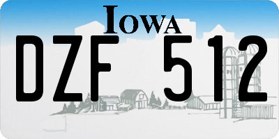 IA license plate DZF512