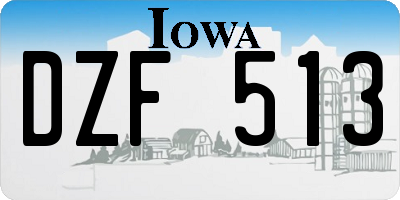 IA license plate DZF513