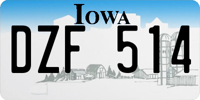 IA license plate DZF514