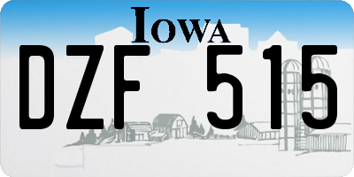 IA license plate DZF515