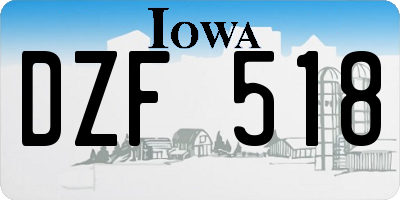 IA license plate DZF518