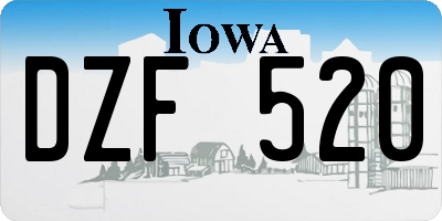 IA license plate DZF520