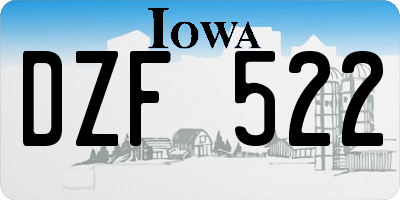 IA license plate DZF522