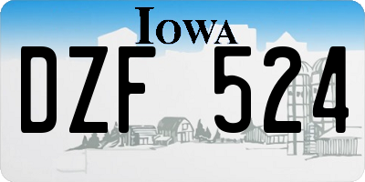 IA license plate DZF524