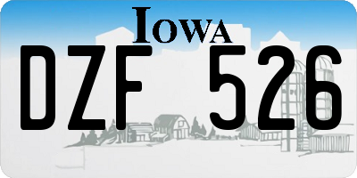 IA license plate DZF526