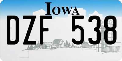 IA license plate DZF538