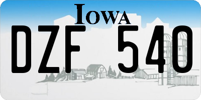 IA license plate DZF540