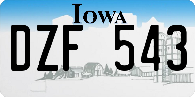 IA license plate DZF543