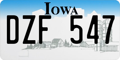 IA license plate DZF547