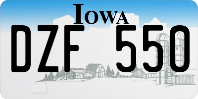 IA license plate DZF550