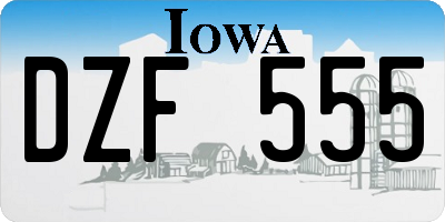 IA license plate DZF555
