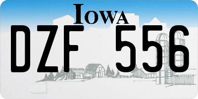 IA license plate DZF556