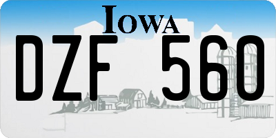 IA license plate DZF560