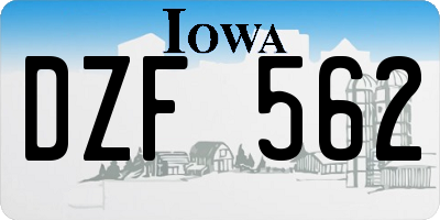 IA license plate DZF562