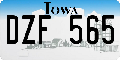 IA license plate DZF565