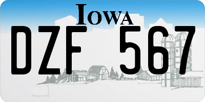 IA license plate DZF567