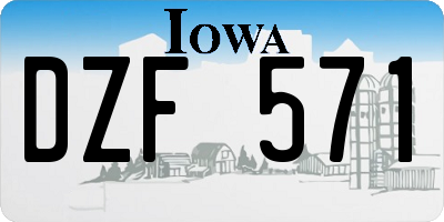 IA license plate DZF571