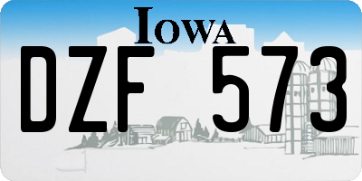 IA license plate DZF573