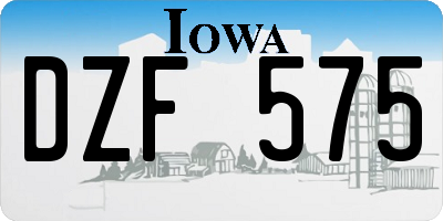IA license plate DZF575