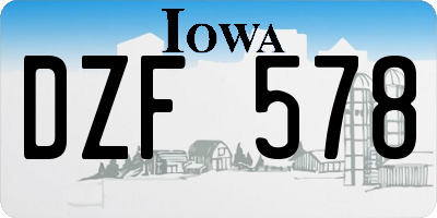 IA license plate DZF578