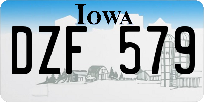 IA license plate DZF579