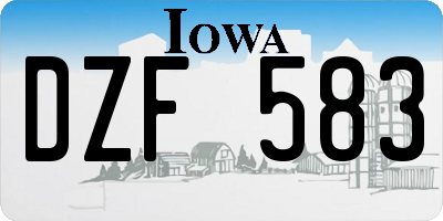 IA license plate DZF583