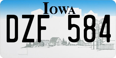 IA license plate DZF584