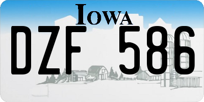IA license plate DZF586