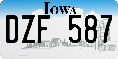 IA license plate DZF587