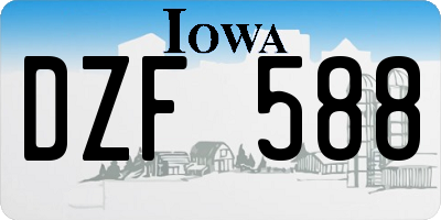 IA license plate DZF588