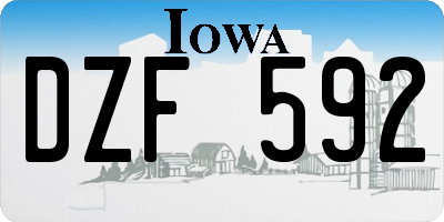 IA license plate DZF592
