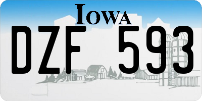 IA license plate DZF593
