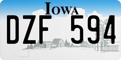 IA license plate DZF594