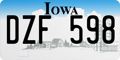 IA license plate DZF598
