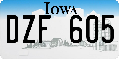 IA license plate DZF605