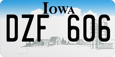 IA license plate DZF606