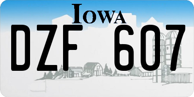 IA license plate DZF607
