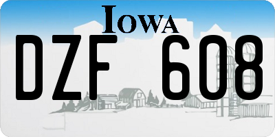 IA license plate DZF608