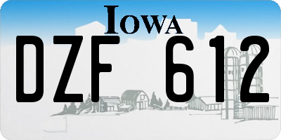 IA license plate DZF612