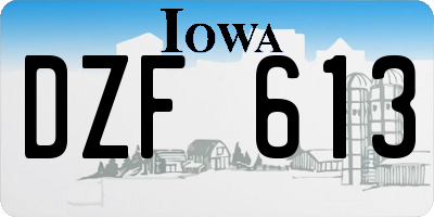 IA license plate DZF613