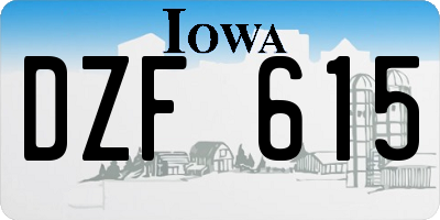 IA license plate DZF615