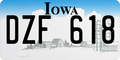IA license plate DZF618