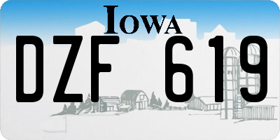 IA license plate DZF619