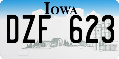 IA license plate DZF623
