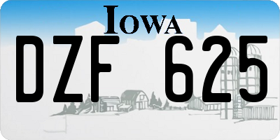 IA license plate DZF625