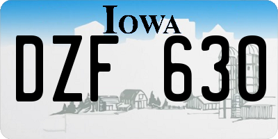 IA license plate DZF630