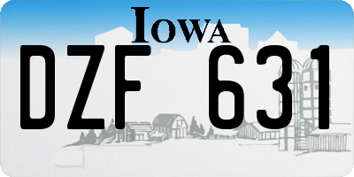 IA license plate DZF631